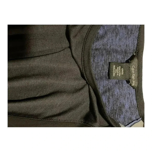 Calvin Klein Jeans Women’s Small Semi-Sheer Black & Blue Butterfly Top - Picture 4 of 4